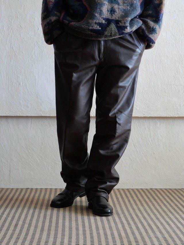 1980~90's Vintage Leather Pants, Brown