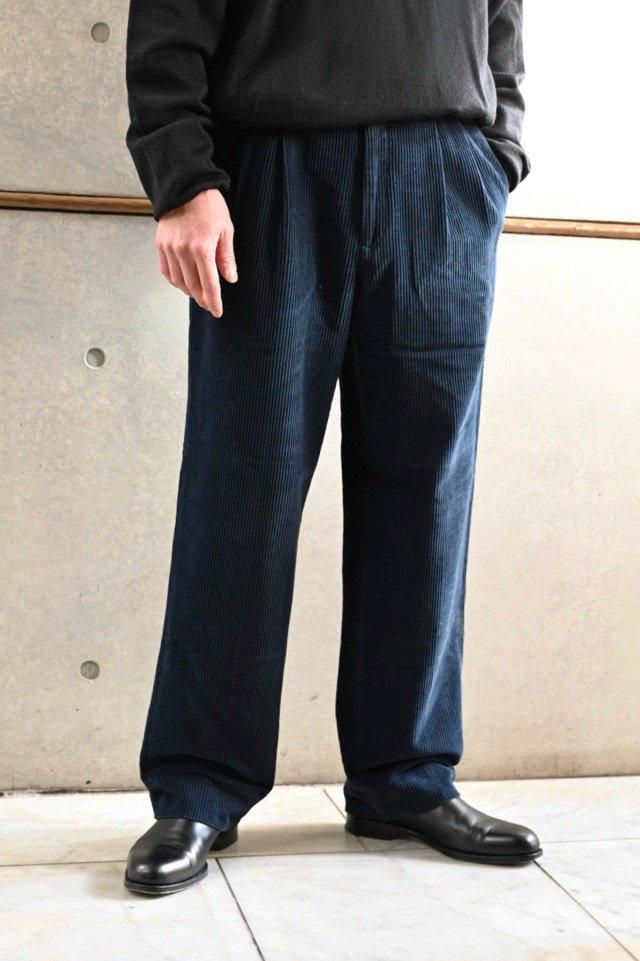 1990~00's SAUVE Dark-tone Corduroy Trousers, Navy