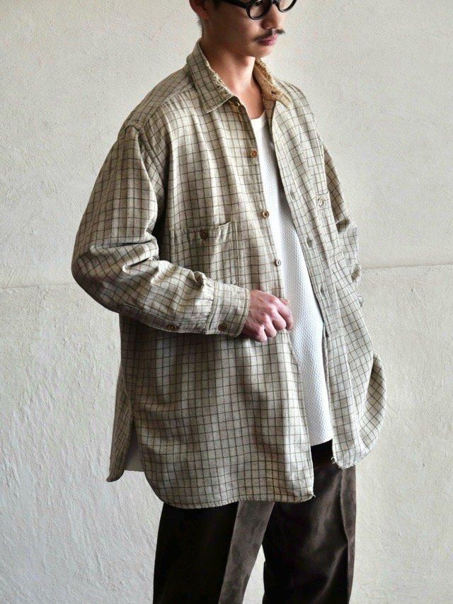 1920~30's Vintage Wool Check Work Shirt