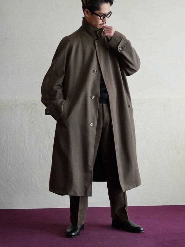 1980's HERNO Wool Gabardine Balmacaan Coat