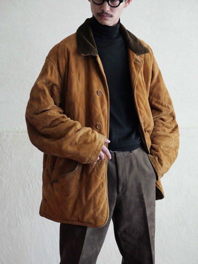 1980's Vintage Aquascutum SuedeQuilting Jacket
