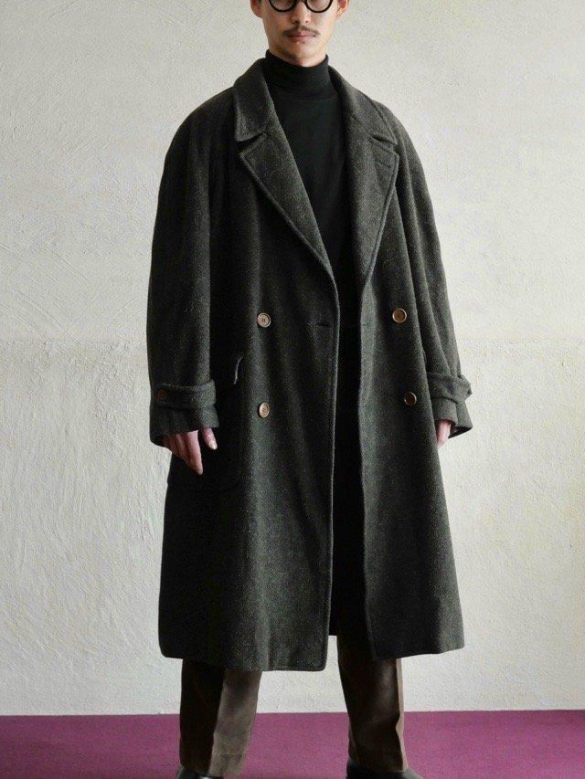 1980's TRUSSARDI Double-Breasted Wool Coat