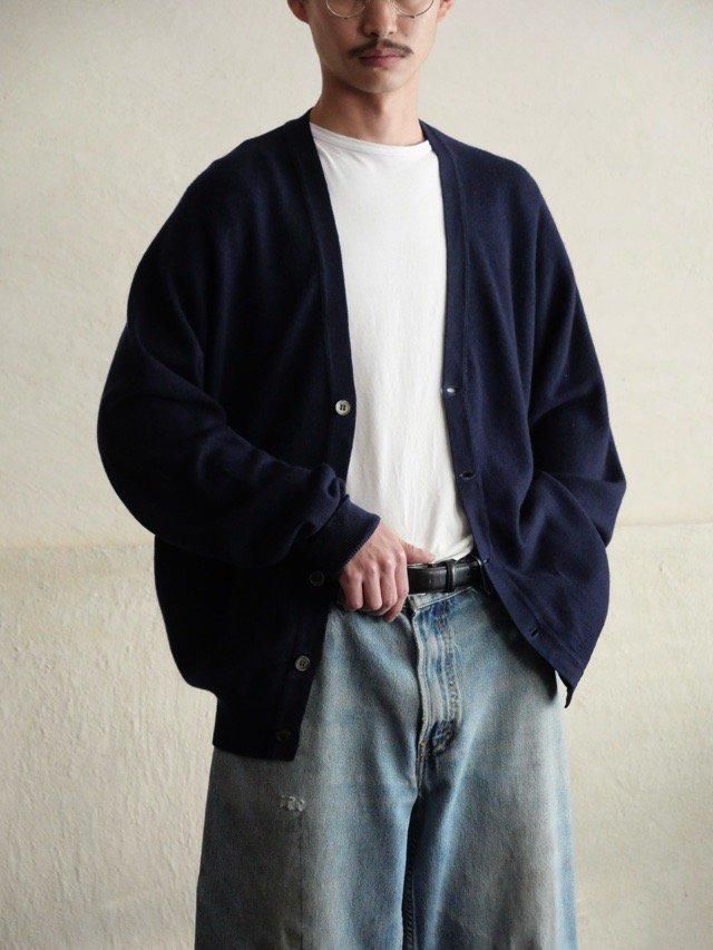 ~1970's Vintage Ballantyne Knit Cardigan,
100% Pure Cashmere / DARK NAVY