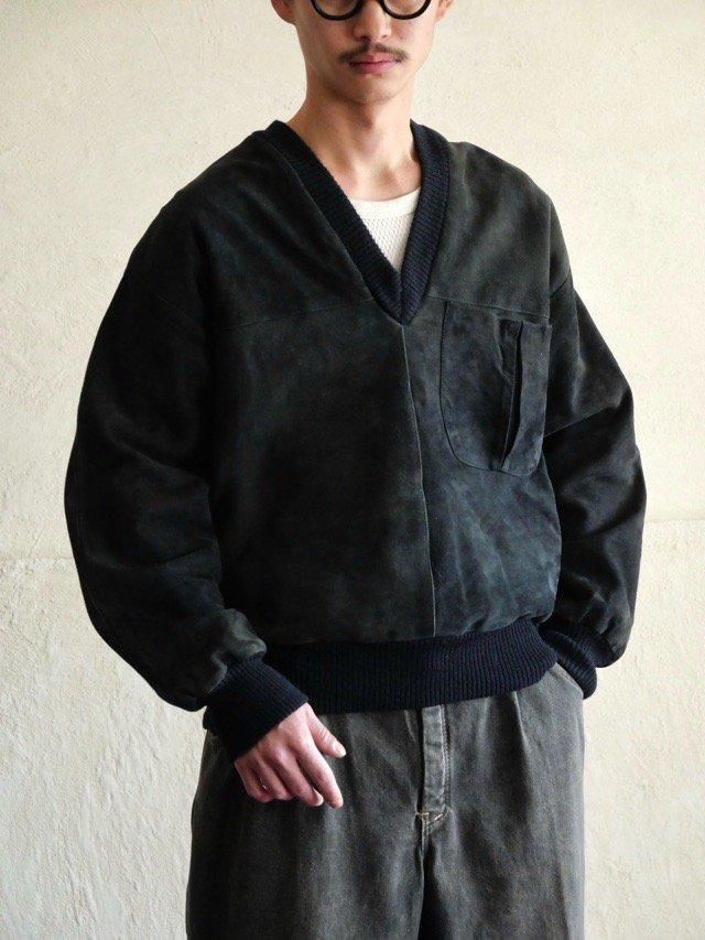 1970~80's Italian Vintage Suede Pullover Jacket