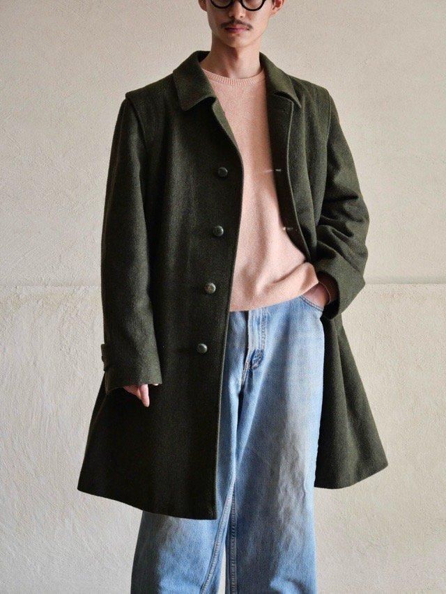 1980's Vintage HERNO Loden Coat, Olive