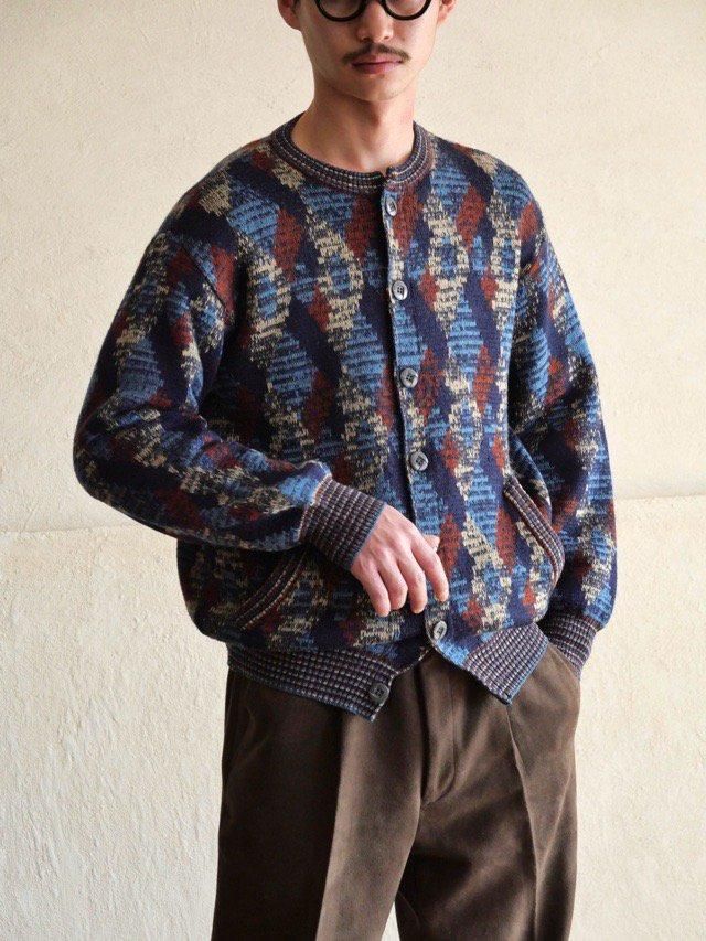 1980~90's Italian Vintage Geometric Knit Blouson 3