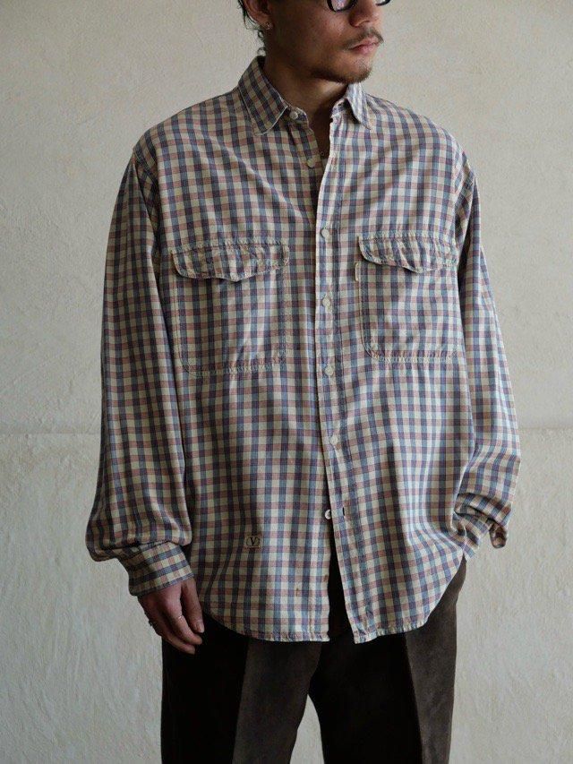 1980~90's Valentino Jeans 100% Cotton Check Shirt, Made in Italy.