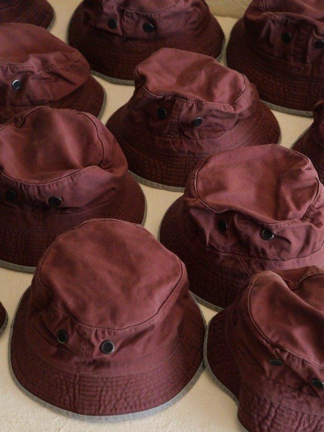DEADSTOCK Cotton Twill Backet Hat, BROWN