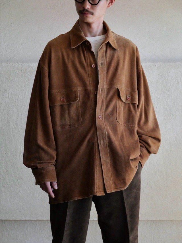 1980's Vintage Italian Suede Shirt Brown