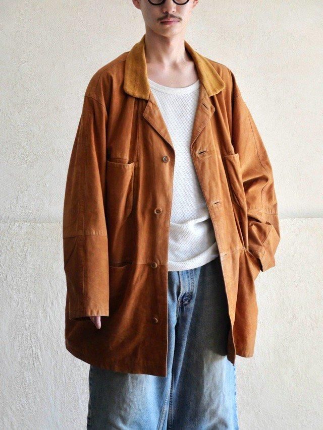 1990's Italian Vintage Windsor Goat-Nubuck Half Coat