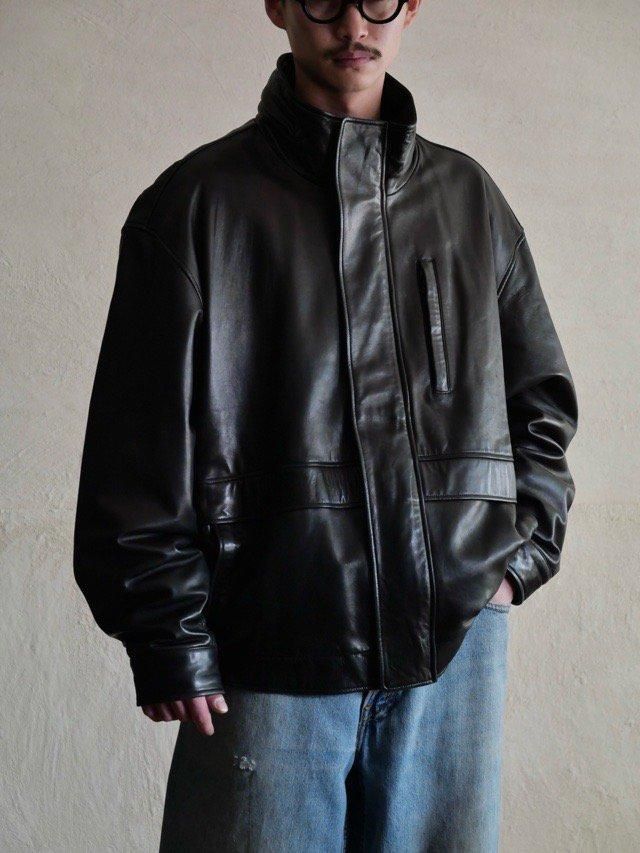 00's ANDREW MARC Leather Blouson, Black
