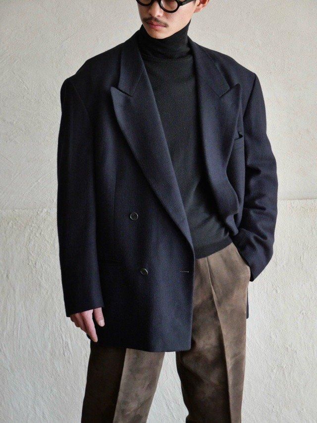 1980's Vintage Missoni UOMO Wool Tailored Jacket, Double-Breasted / Made in Italy. / 