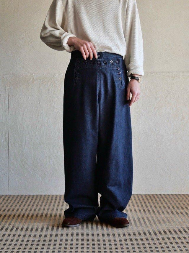 1990's Lauren Denim 13buttons Sailor Pants 