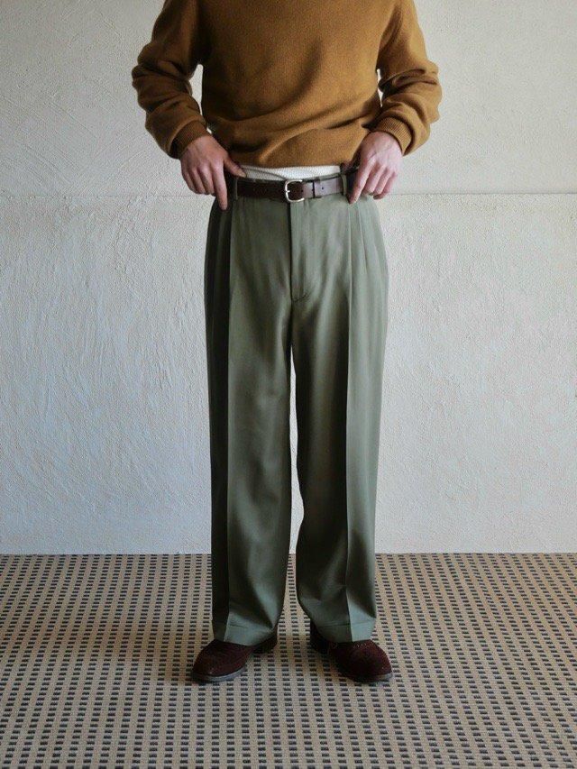 00's Zanella 2tucks Trousers, Light Green