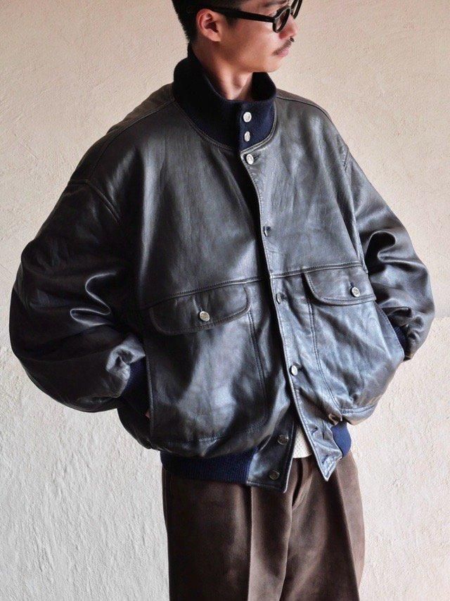 1990's Italian Vintage Sheepskin Valstar Jacket, NAVY