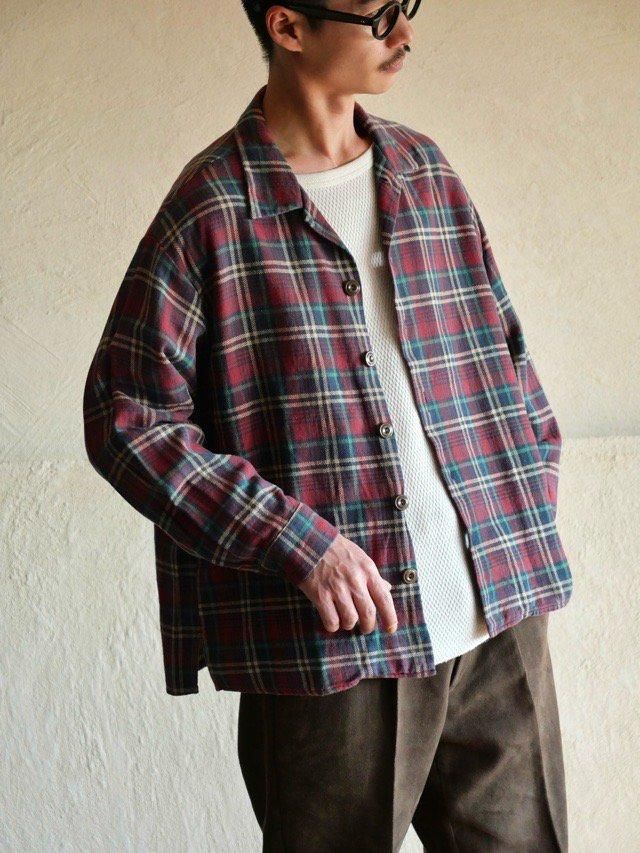 1990~00's Cotton Flannel Open-collar Shirt