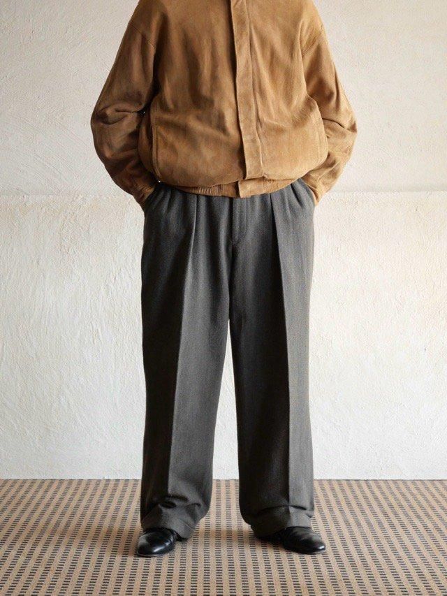 1980~90's Vintage RalphLauren
Herringbone Tweed 2tucks Trousers,
Made in USA / Imported Fabric
