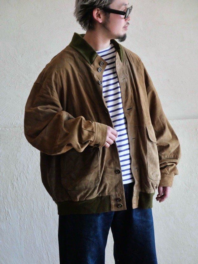 1980~90's Italian Vintage Goat-Suede Valstar Jacket, Khaki