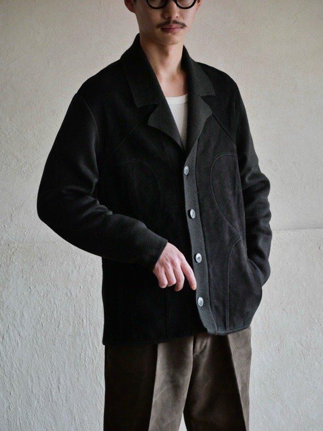 1990's Vintage Suede Leather KnitSuede switched Jacket, Black