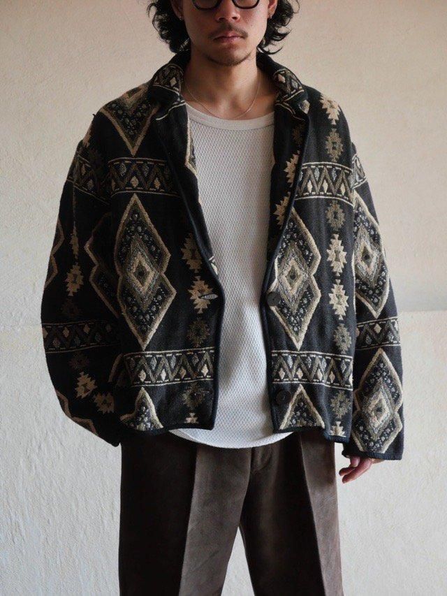 1990s Indian Cotton Rug Cloth Jacket