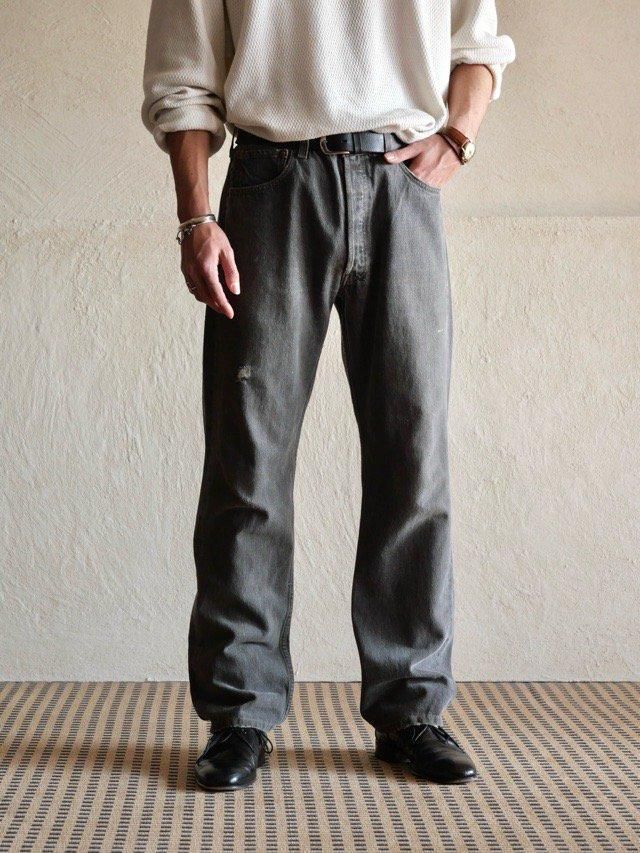 1996's Vintage Levi's 501 Black Denim Pants, Made in USA / w.33inch