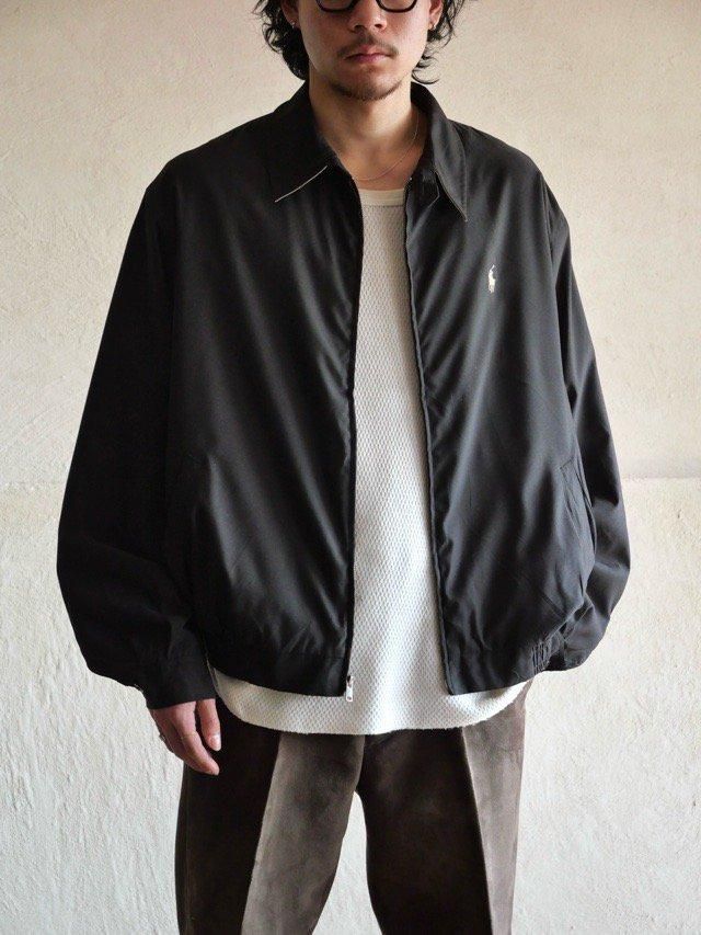 1990's Vintage Ralph Lauren Peach-Skin  Drizzler Jacket BLACK
