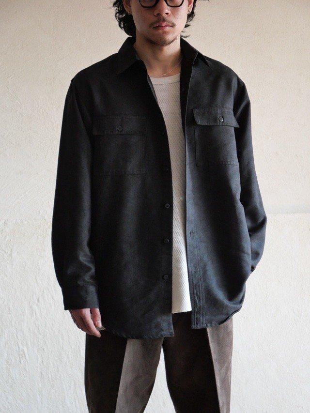1990~00's KINGHTSBRIDGE Artificial-Suede ShirtSize S