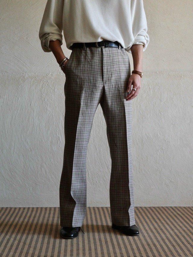 1970's Vintage Levi's Panatela Check Flare Trousers