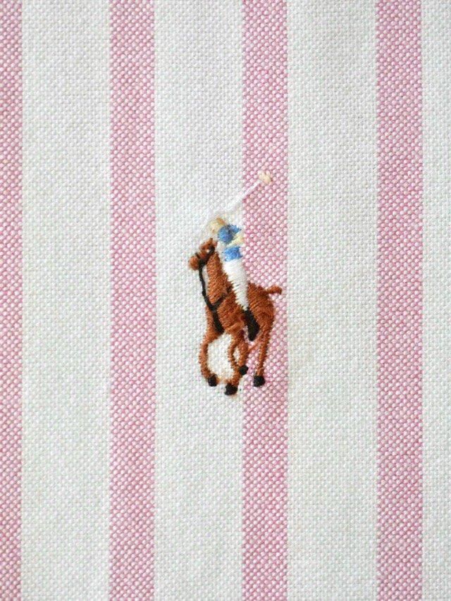 90's RalphLauren Oxford Stripe Shirt, Pink&White
