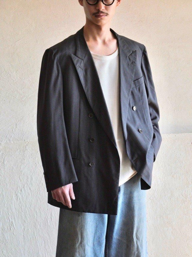 1980~90's Italian Vintage Tailored Jacket, Stripes 