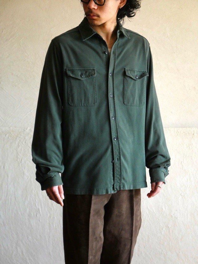 1990's RalphLauren Green Jersey Work Shirt