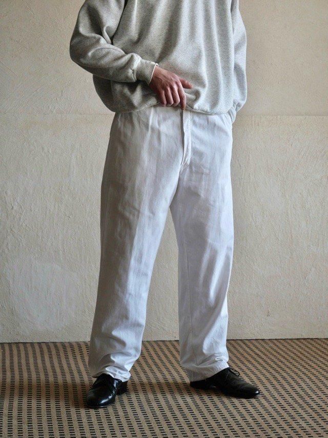 1960's Canadian Marine/Chef? Cotton TrousersLightning Zipper Front