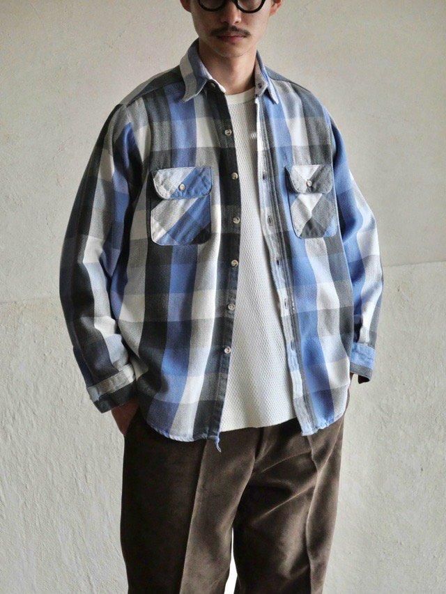 1990's FIVE BROTHER Heavy Cotton Flannel Shirt