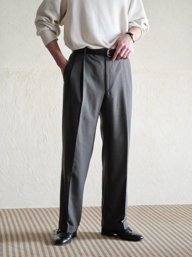 1990~00's Brooks Brothers Wool TrousersGray / w.80ѡ