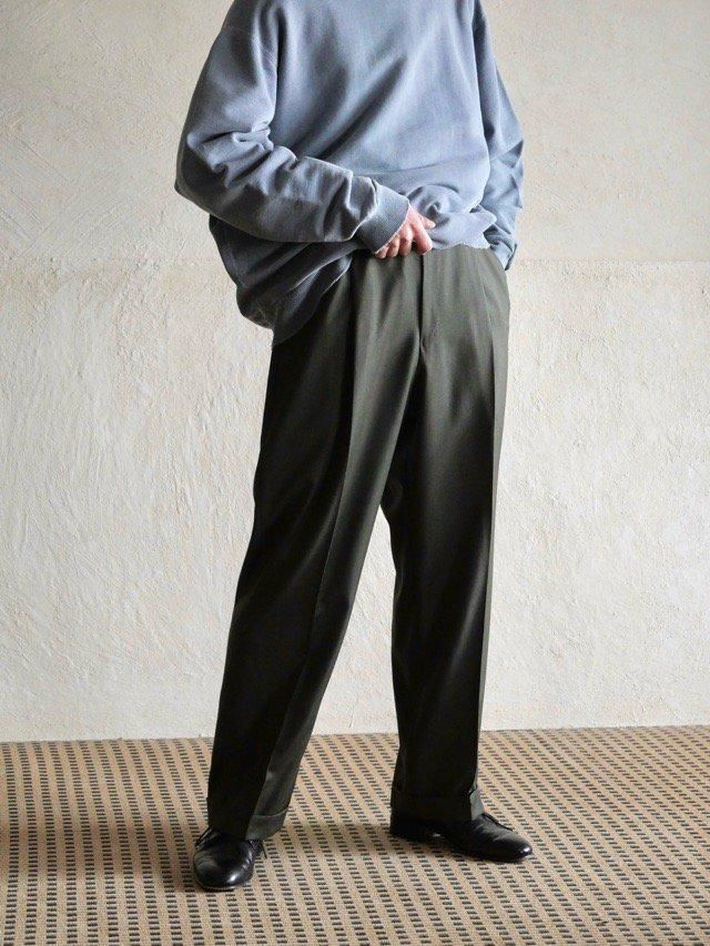 Ermenegildo Zegna Soft Wool Serge Trousers, OLIVE