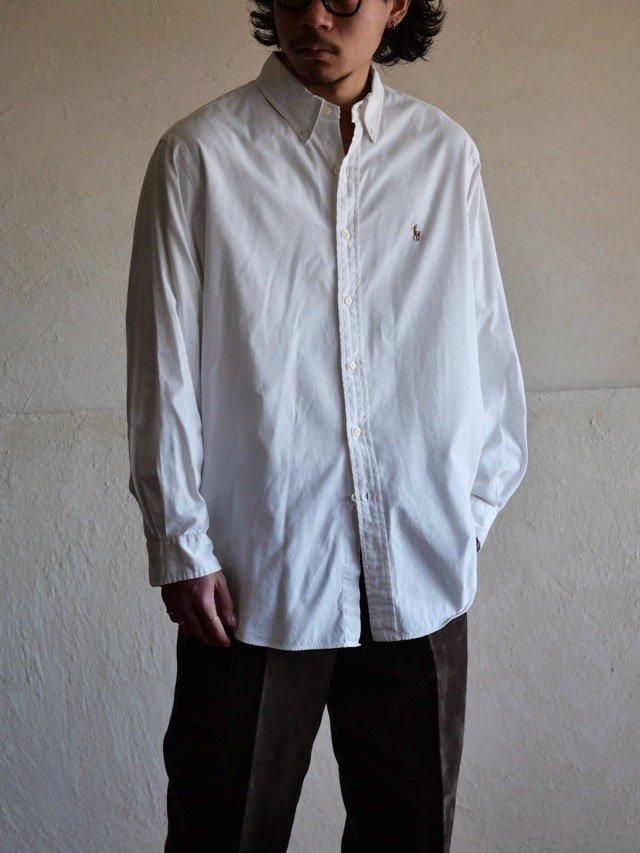 00's RalphLauren White Pin-point Oxford Shirt