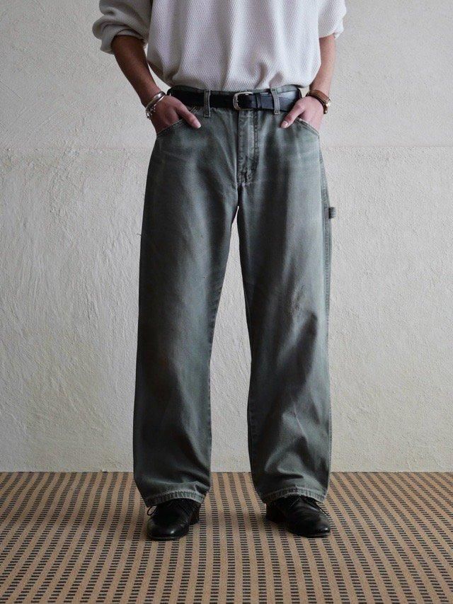 1990's Dickies Relux Carpenter Pants "Fade-Olive"