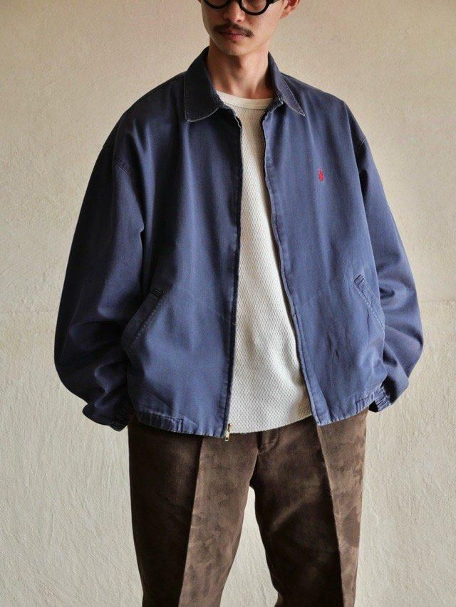 1990s RalphLauren Cotton Drizzler Jacket Fade-Navy