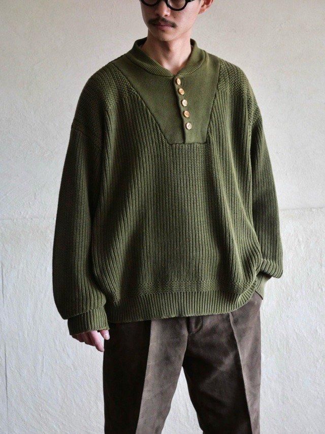 1980-90s Vintage EddieBauer Cotton Henry-neck Knit