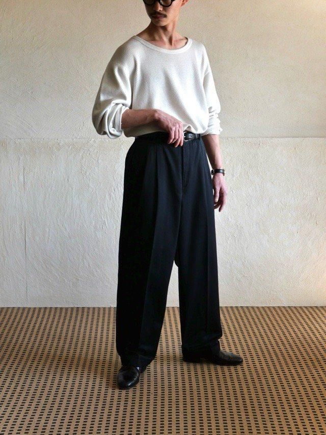 00's LANDS'END Dress Twill 2tucks Trousers