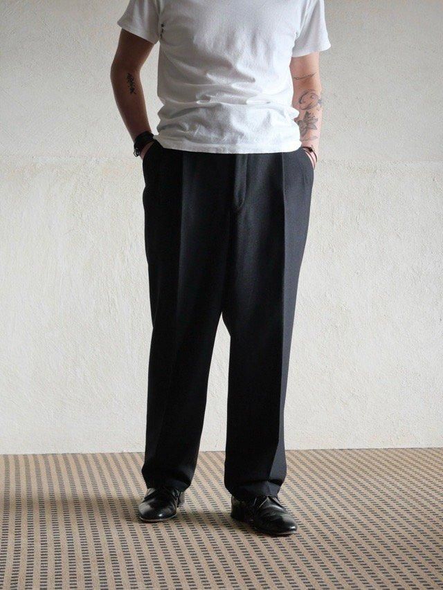 1950~60's Vintage Wool 2tucks Trousers "Charcoal"