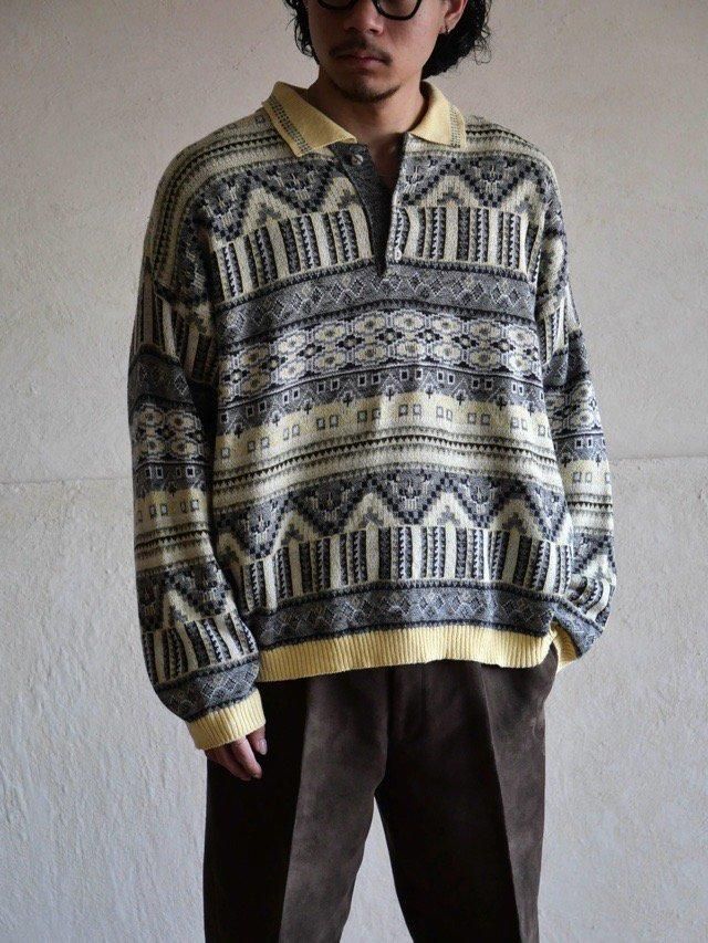 1980's Euro Cotton/Acryl Knit Polo Sweater