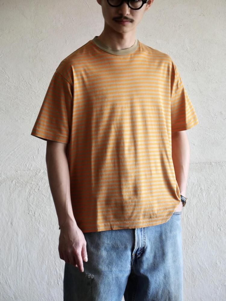 Neiman Marcus Cotton Border T-shirt "ORANGE"