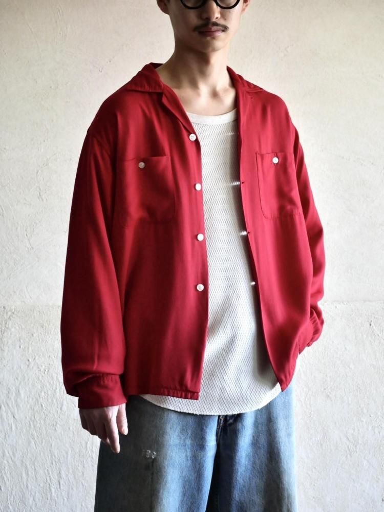 1950~60's Vintage Towncraft Rayon Shirt, RED