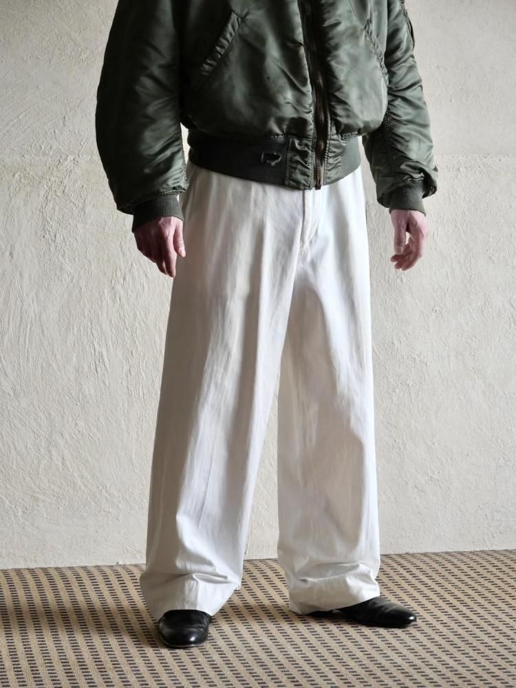 1960's Vintage U.S.NAVY Sailor Work Chino Pants, WHITE