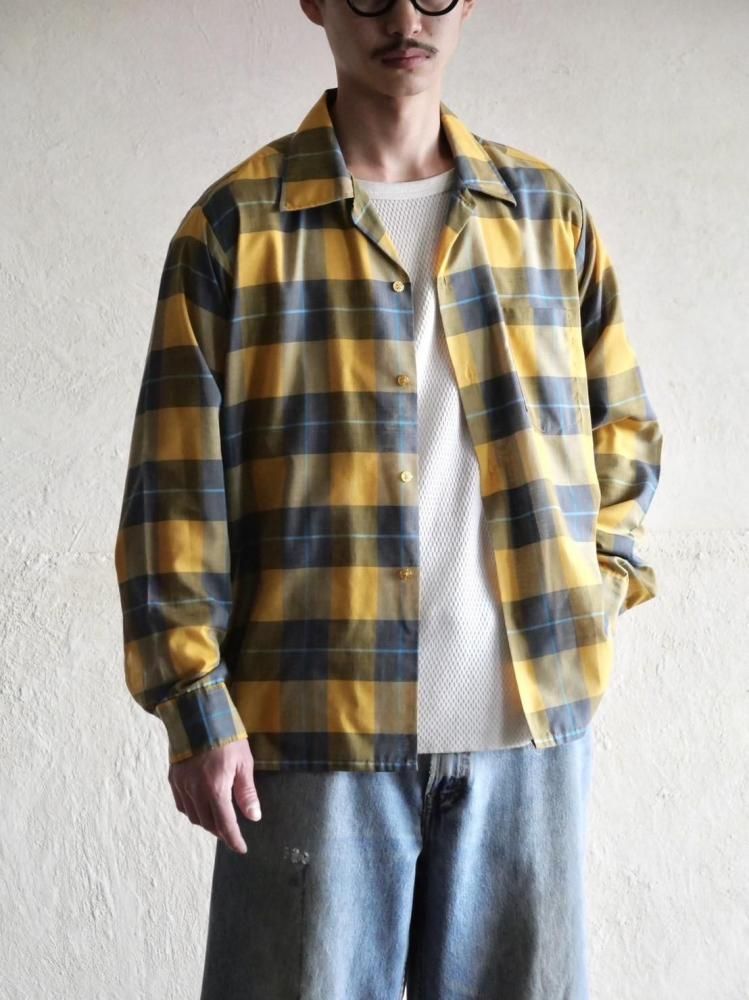 1970's Vintage SEARS Open-collar Check Shirt