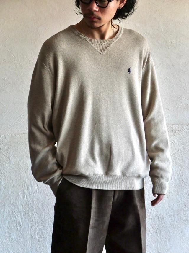 00's RalphLauren Sweat-type Cotton Knit Sweater 