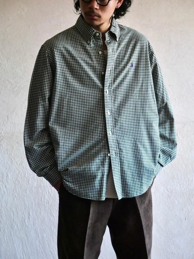 00's RalphLauren B.D.Shirt "Green Gingham "