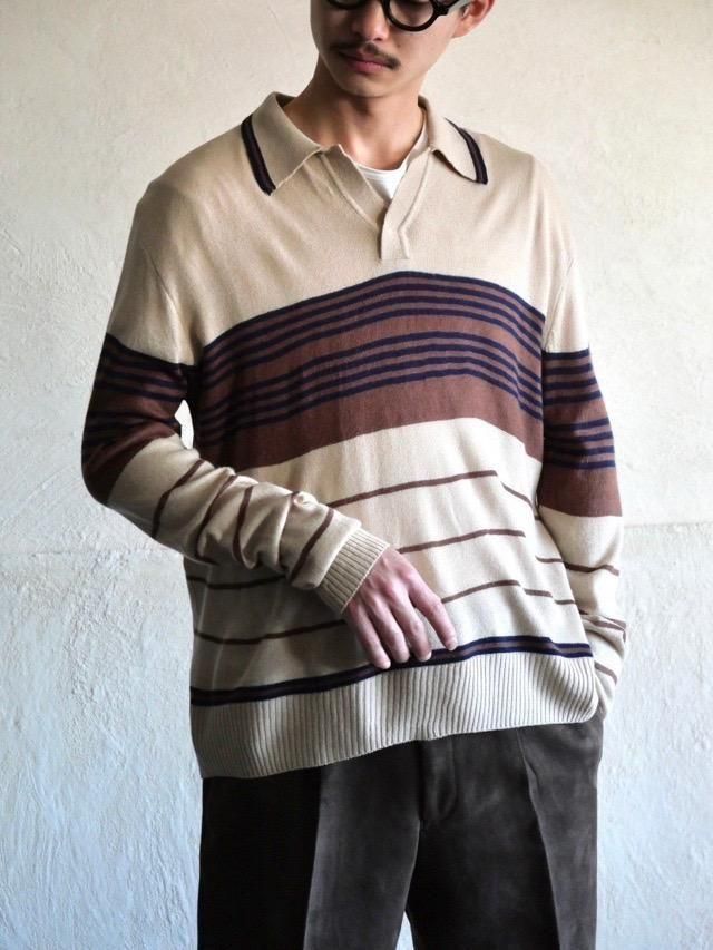 1980's 2ply Acryl Skipper Knit Polo Sweater