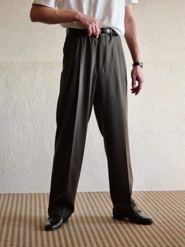 DEADSTOCK 1990's DISTINCTION Wool Gabardine 3tucks Trousers